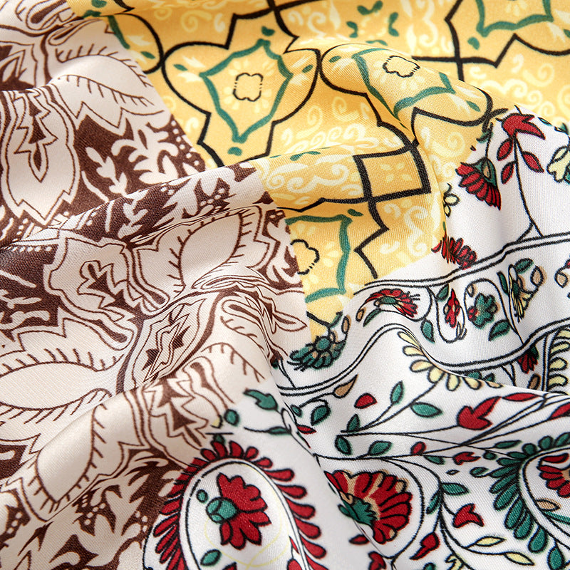 Literary, fresh and elegant, fragrant cloud cashew pattern, color matching, shawl, scarf, ethnic women's headscarf