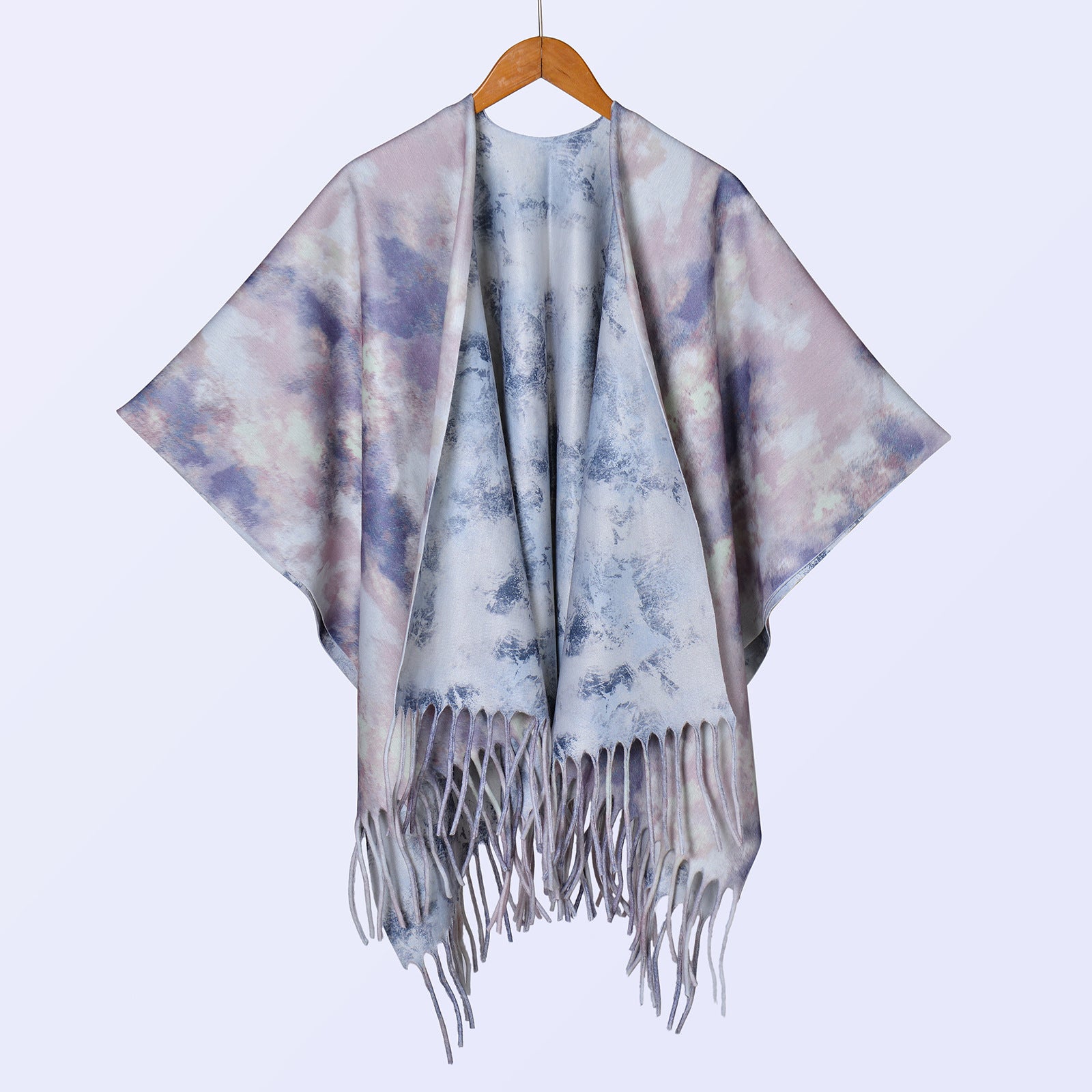 New ethnic style ink double-sided thickened shawl with women's autumn and winter retro high-end photo shawl large cape