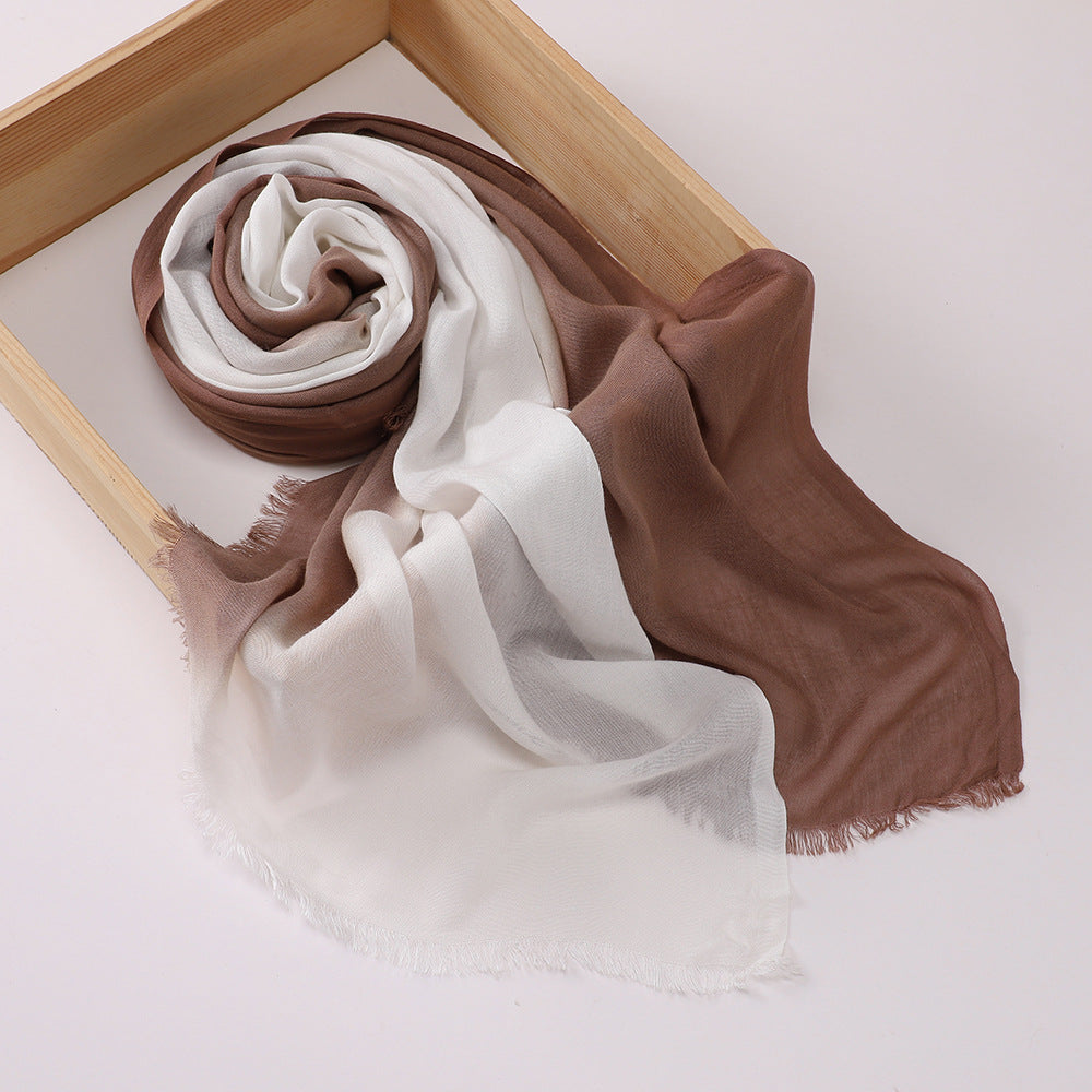 New Two-color Spliced Modal Cotton Head Scarf, Casual Women's Scarf