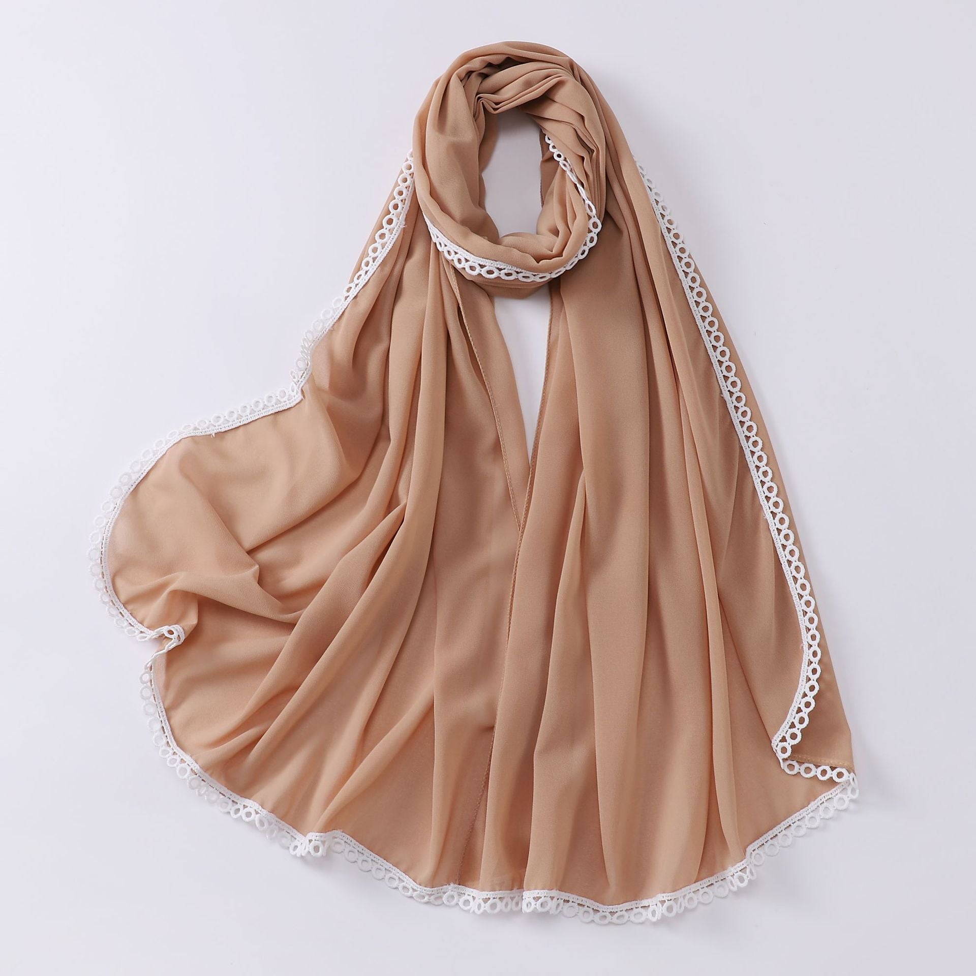 Pearl chiffon lace scarf women's headscarf  scarf Middle East headscarf