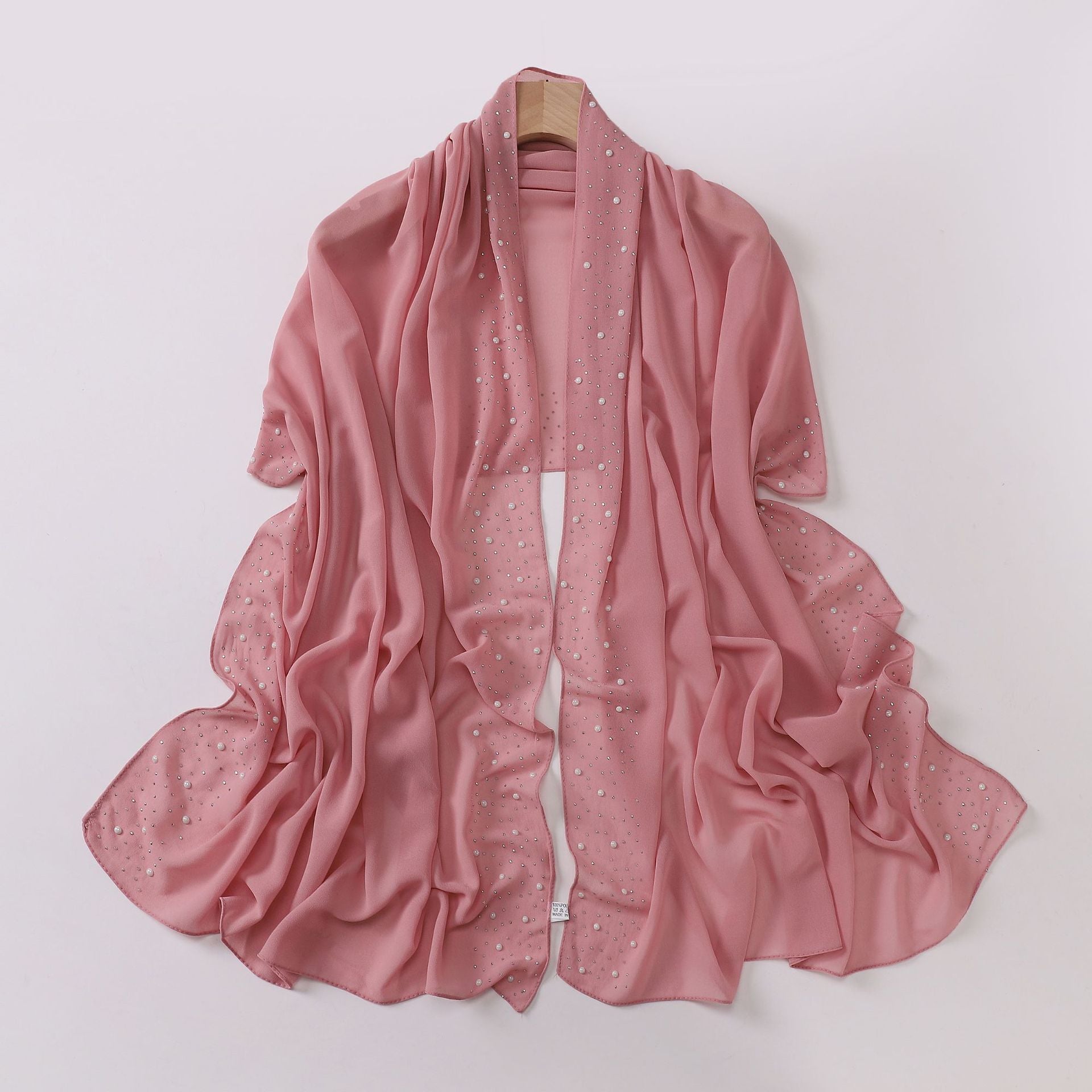 Pearl chiffon both sides ceramic hot diamond Malaysian headscarf Middle East Africa hijab