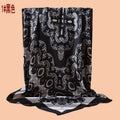 2025 new 90cm-satin ethnic style geometric printing square scarf with sunscreen bag head silk scarf decorative scarf
