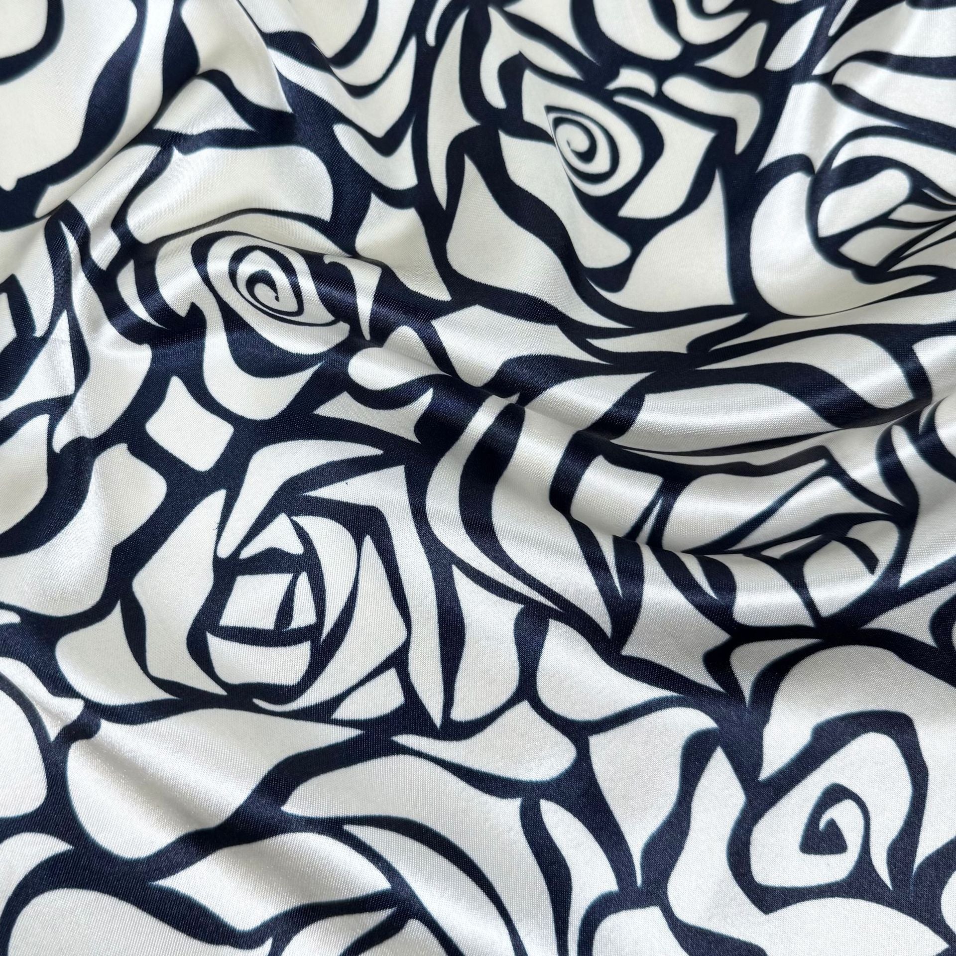 Spring new product, simple and elegant plant flower silk scarf, imitation silk satin 90cm square scarf, ethnic women's headscarf