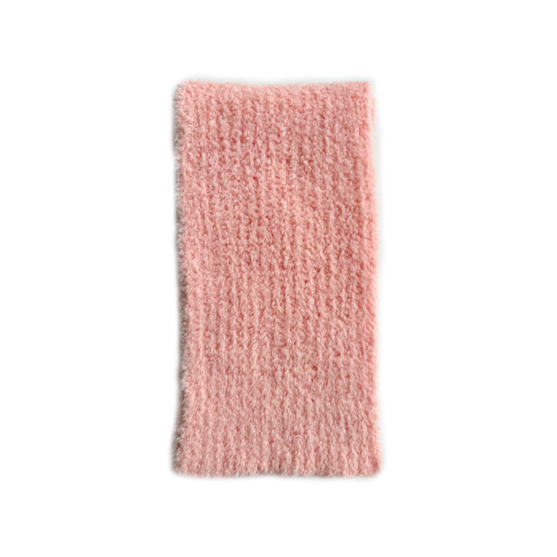 25% wool blended Korean curly hair knitted scarf women's autumn and winter soft atmosphere wool scarf ins