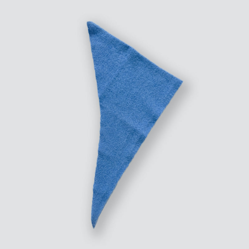 Contains 30 wool blended solid color knitted triangle scarf for women's autumn and winter Korean foreign small scarf headscarf dual-purpose