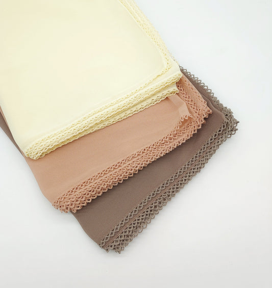 Plain Bubble Chiffon Scarf Malaysia Indonesian Head Scarf Cover Head Eyelash edge