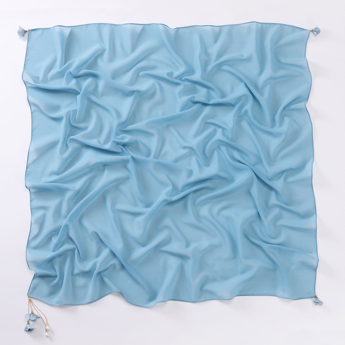 Pearl flower pendant pearl chiffon square scarf 90 * 90cm headscarf