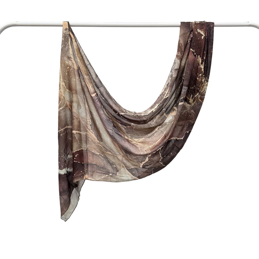 Modal cotton Jersey headscarf marble pattern digital print scarf ethnic Muslim shawl headscarf