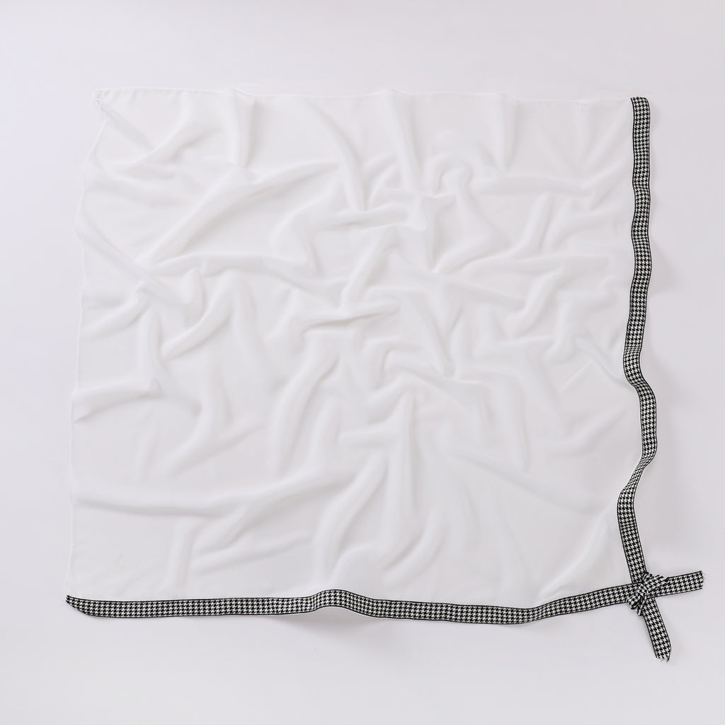 Ribbon bow pearl chiffon square scarf 90 * 90cm yarn sweet headscarf