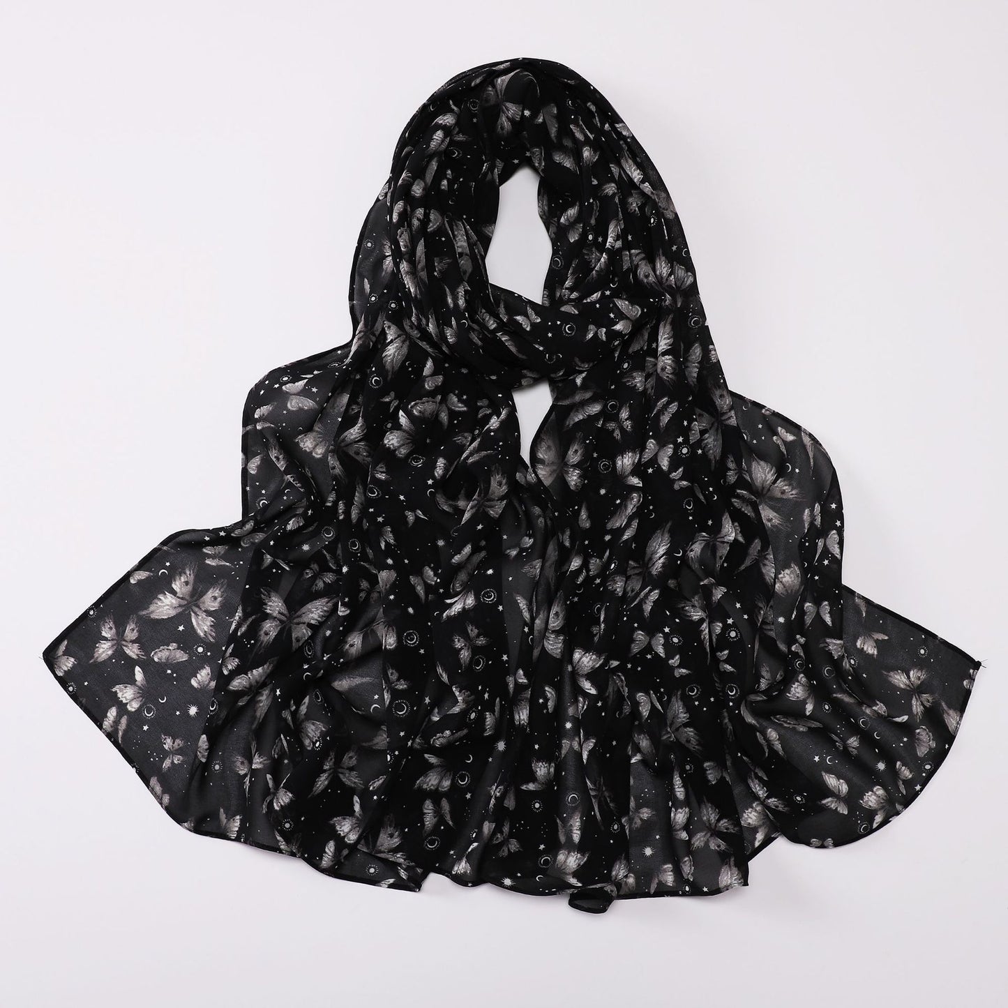 Spring pearl chiffon print floral scarf middle east headscarf yarn oil painting style hijab