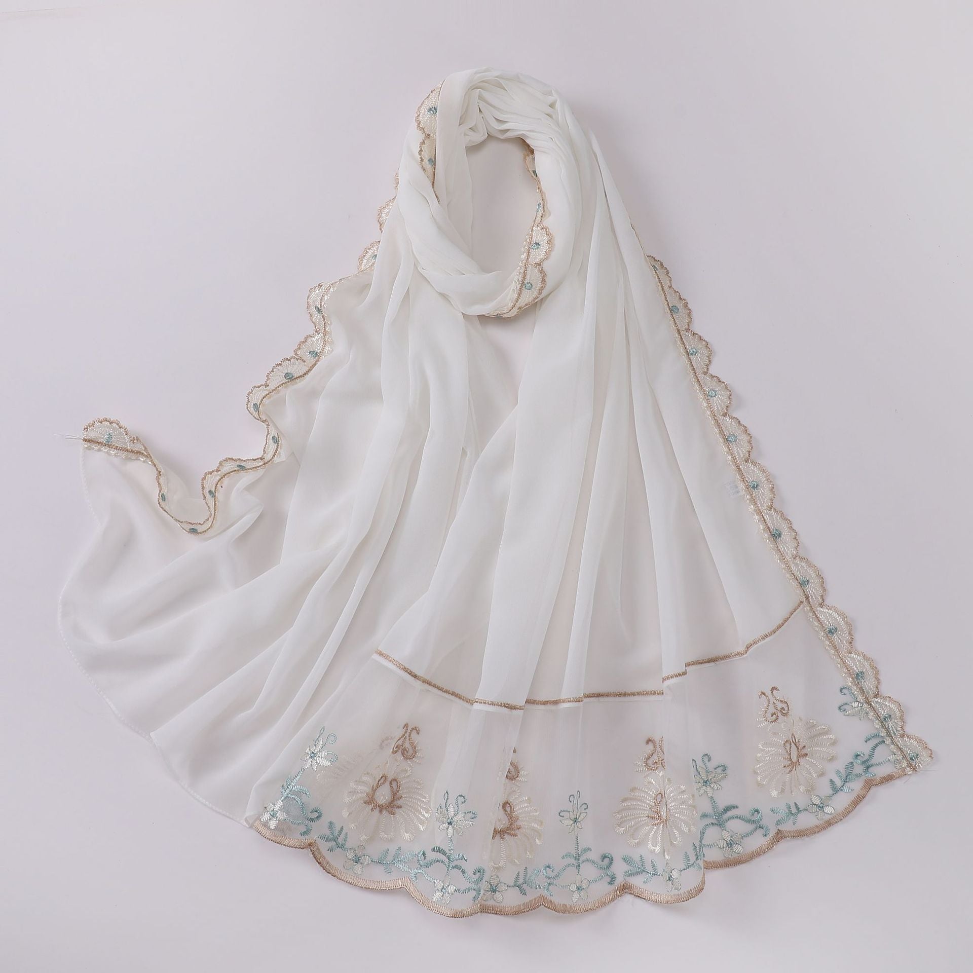 New chiffon color lace L-shaped long scarf  scarf Middle East and Africa headscarf hijab