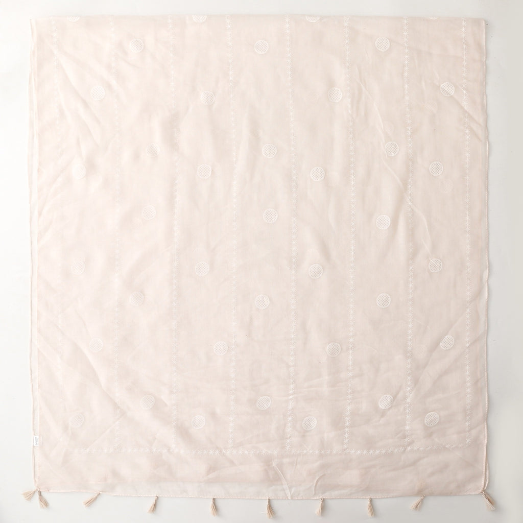 Solid color ethnic style women's scarf handmade fringed flower geometric scarf silk scarf shawl women