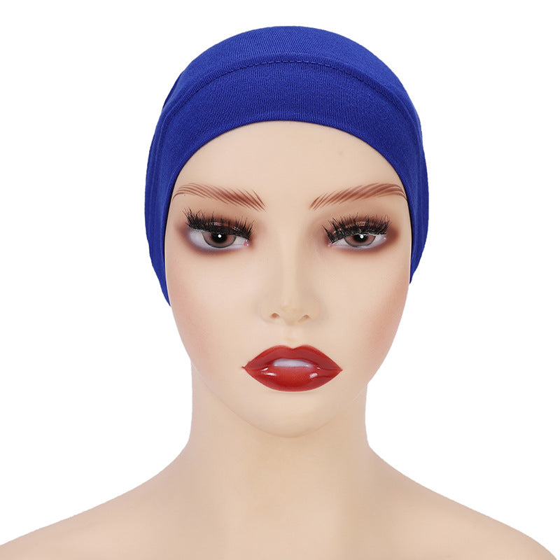 Modal monochrome tube hat bottoming cap, high elastic mercerized cotton women's Arabian scarf cap