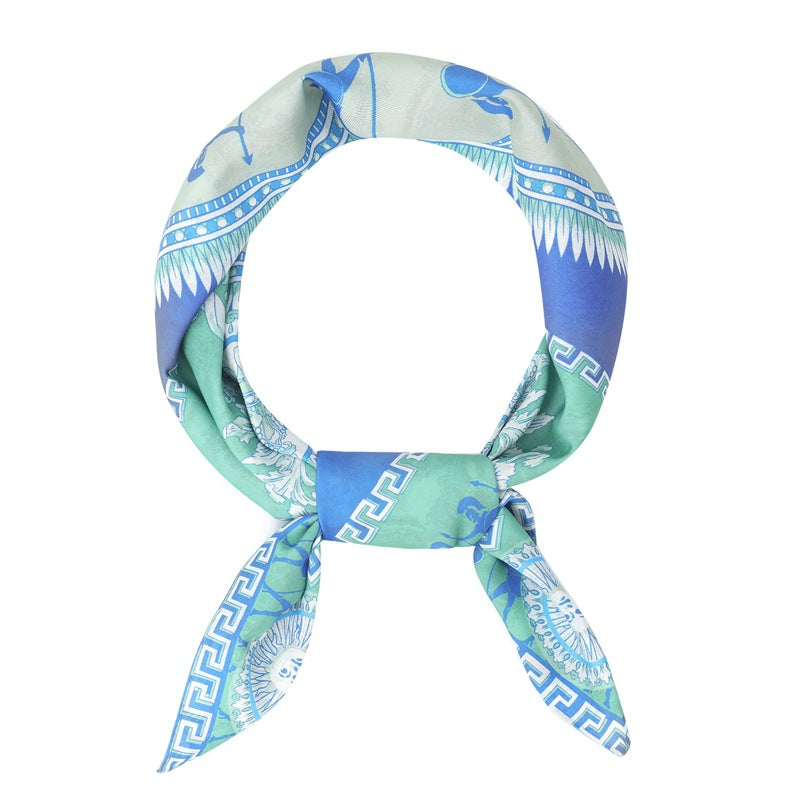2025 new spring, summer and autumn thin headscarf double-sided printed silk scarf square scarf