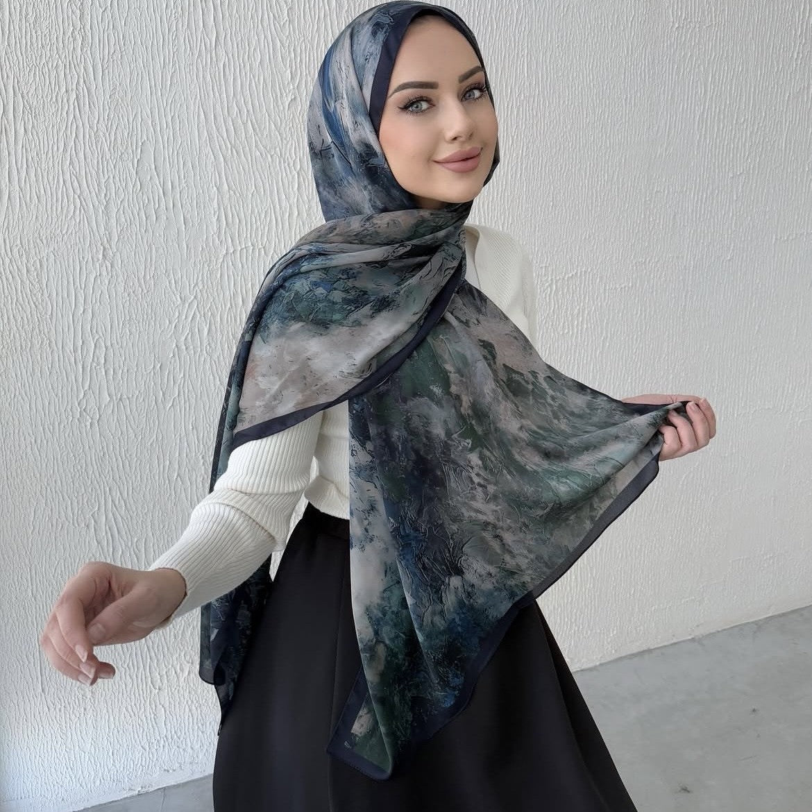 Malaysian Printed Chiffon Scarf Bohemian Fashion Simple Spring and Summer Sunscreen Scarf Shawl