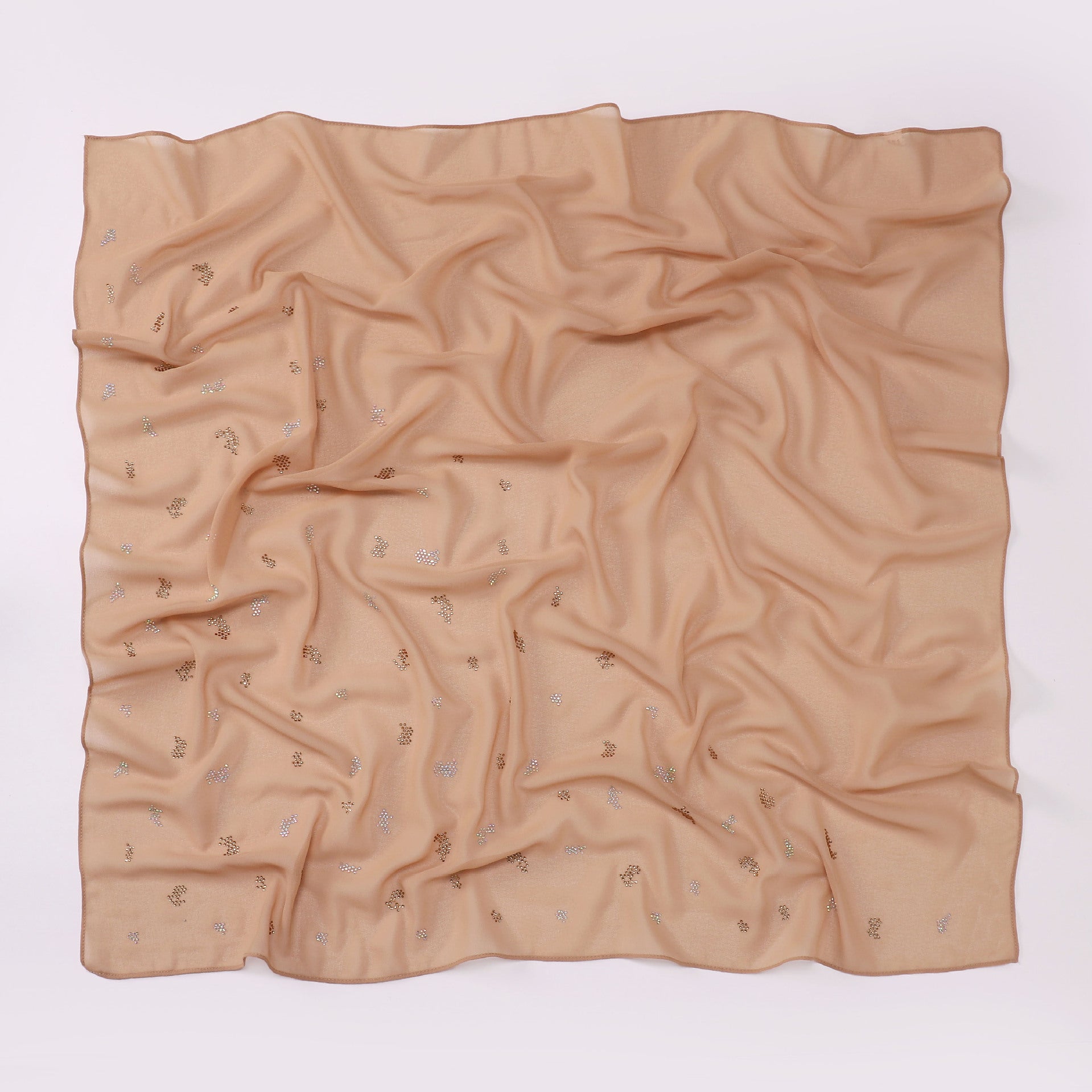 New pearl chiffon leopard print hot diamond small square scarf, yarn scarf, convenient headscarf 90 * 90cm