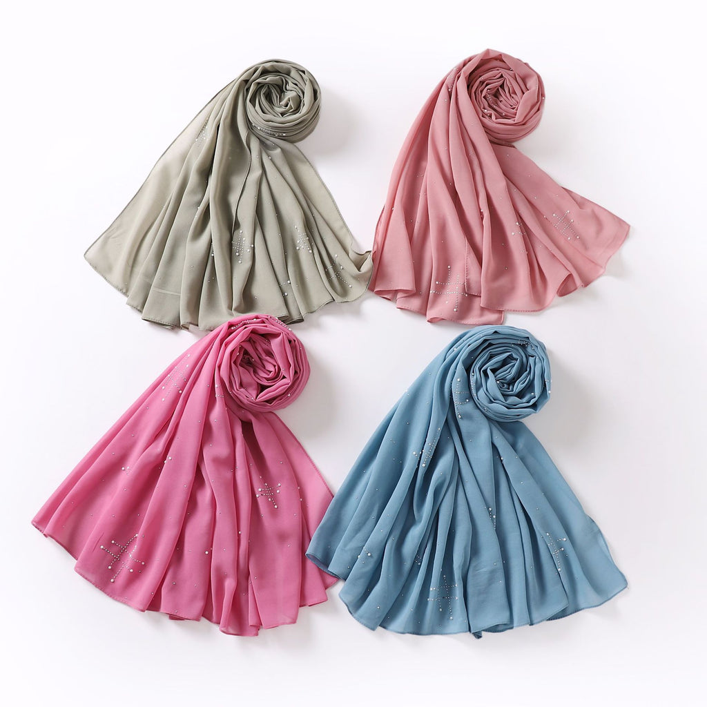 New 75D chiffon ceramic hot diamond #scarf  scarf Middle East Malay headscarf