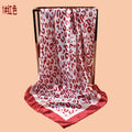 2025 new 90-satin U-word leopard print versatile printed square scarf with sunscreen, bag head silk scarf decoration, scarf