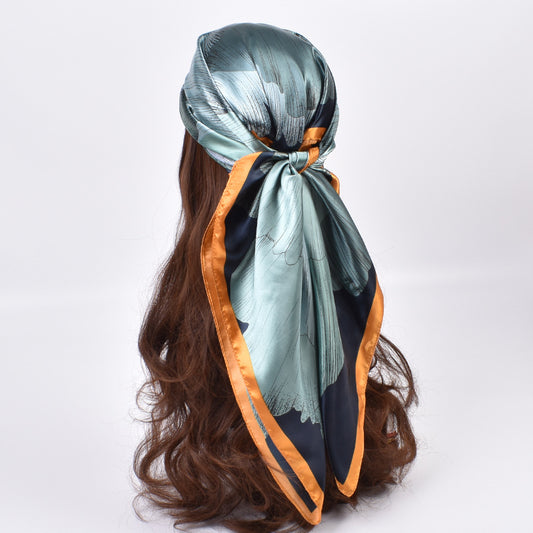 Autumn and winter new fashion peony pattern 90cm-color large square scarf women