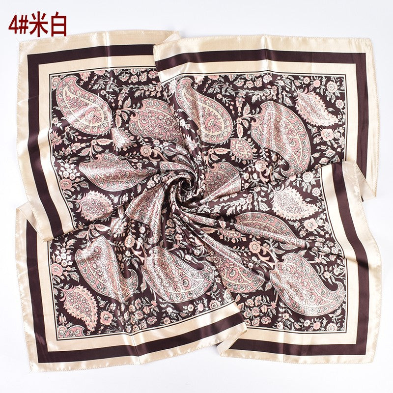 New cashew flower pattern printing 90cm * 90cm satin square scarf silk scarf