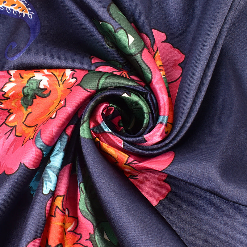 New stylish and elegant flower 90 satin women's decorative large square scarf scarf headscarf