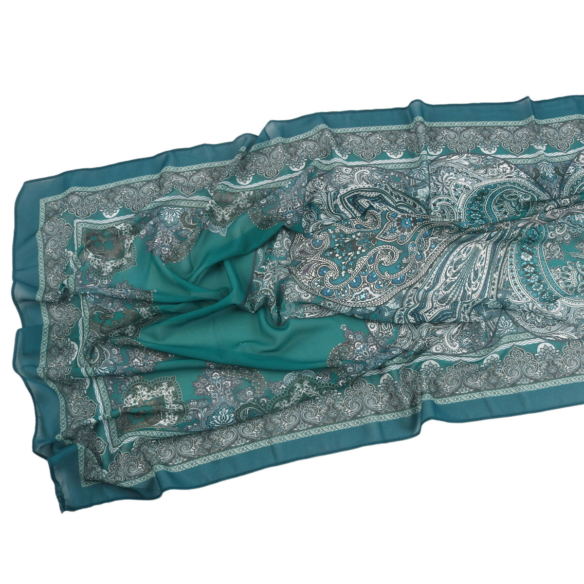Malaysian Printed Chiffon Scarf Bohemian Fashion Simple Spring and Summer Sunscreen Scarf Shawl