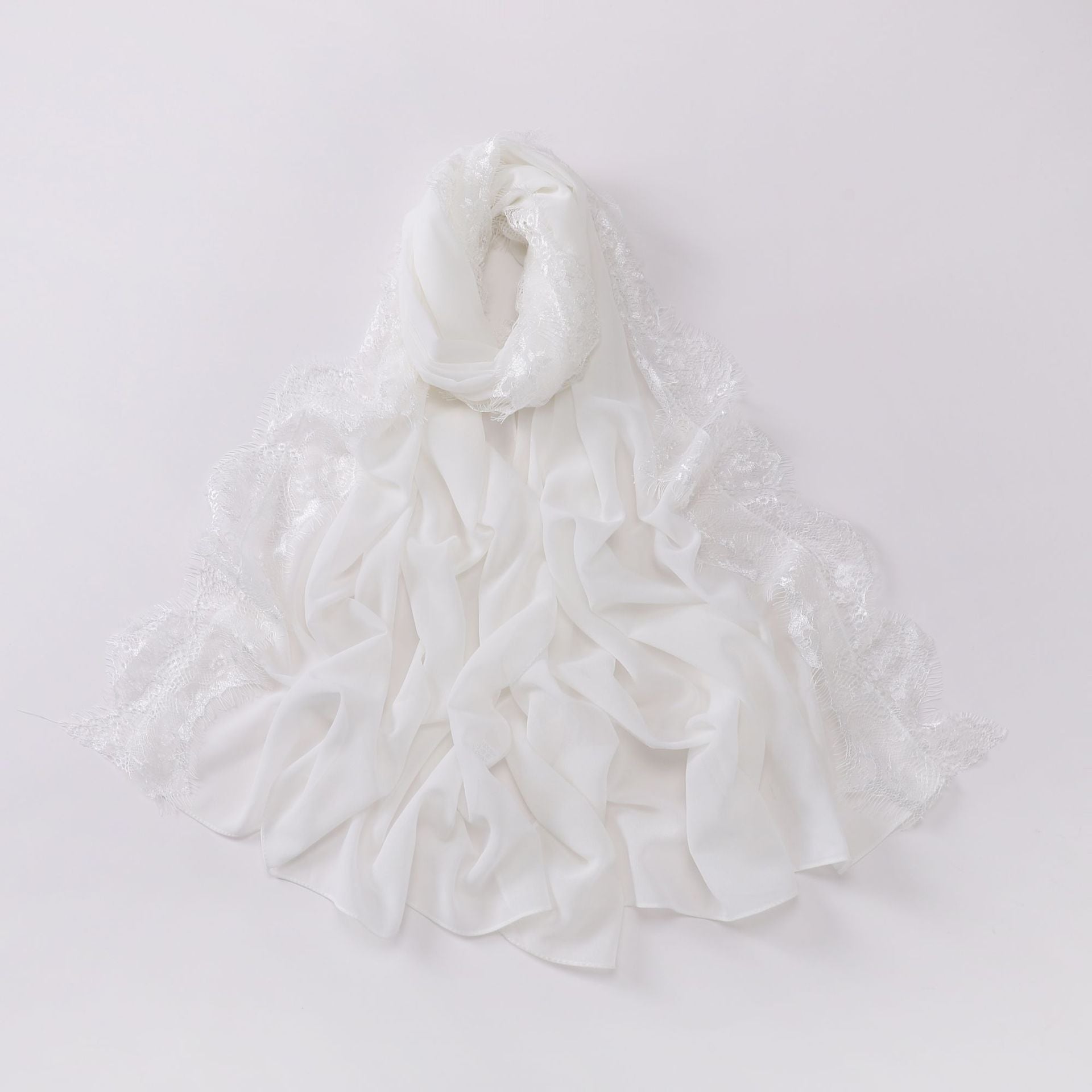 New chiffon eyelashes lace edge scarf gauze middle eastern headscarf hijab