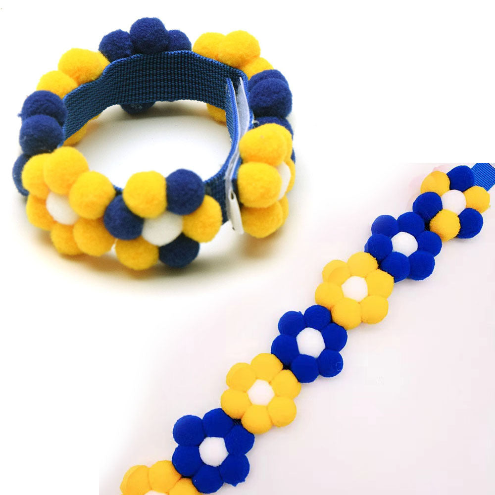 Rainbow Pet Collar Big Dog Neck Circle Shiba Inu Adjustable Hairball Collar Cat Scarf