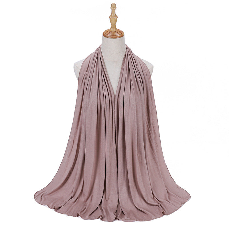 New Solid Color Jersey Hijab Women Plain Color Jesey Scarf Mercerized Cotton Headscarf