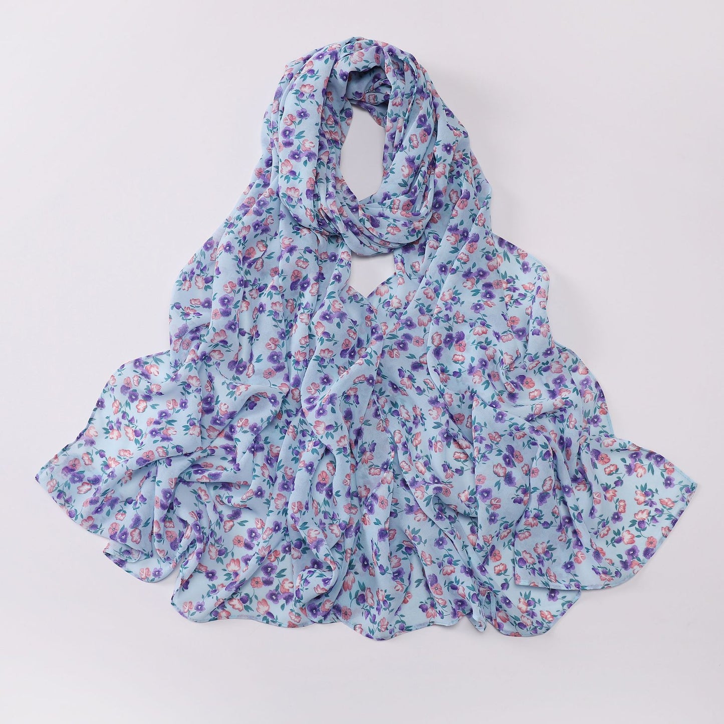 Spring pearl chiffon print floral scarf middle east headscarf yarn oil painting style hijab