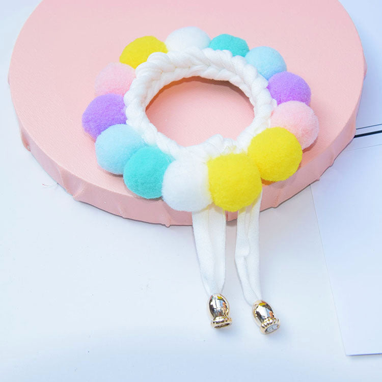 Popular pet supplies hand-woven hairball adjustable Christmas cat dog scarf pet collar
