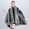 European and Korean autumn and winter new scarf shawl fashion fur collar jacquard cape shawl 0984 #