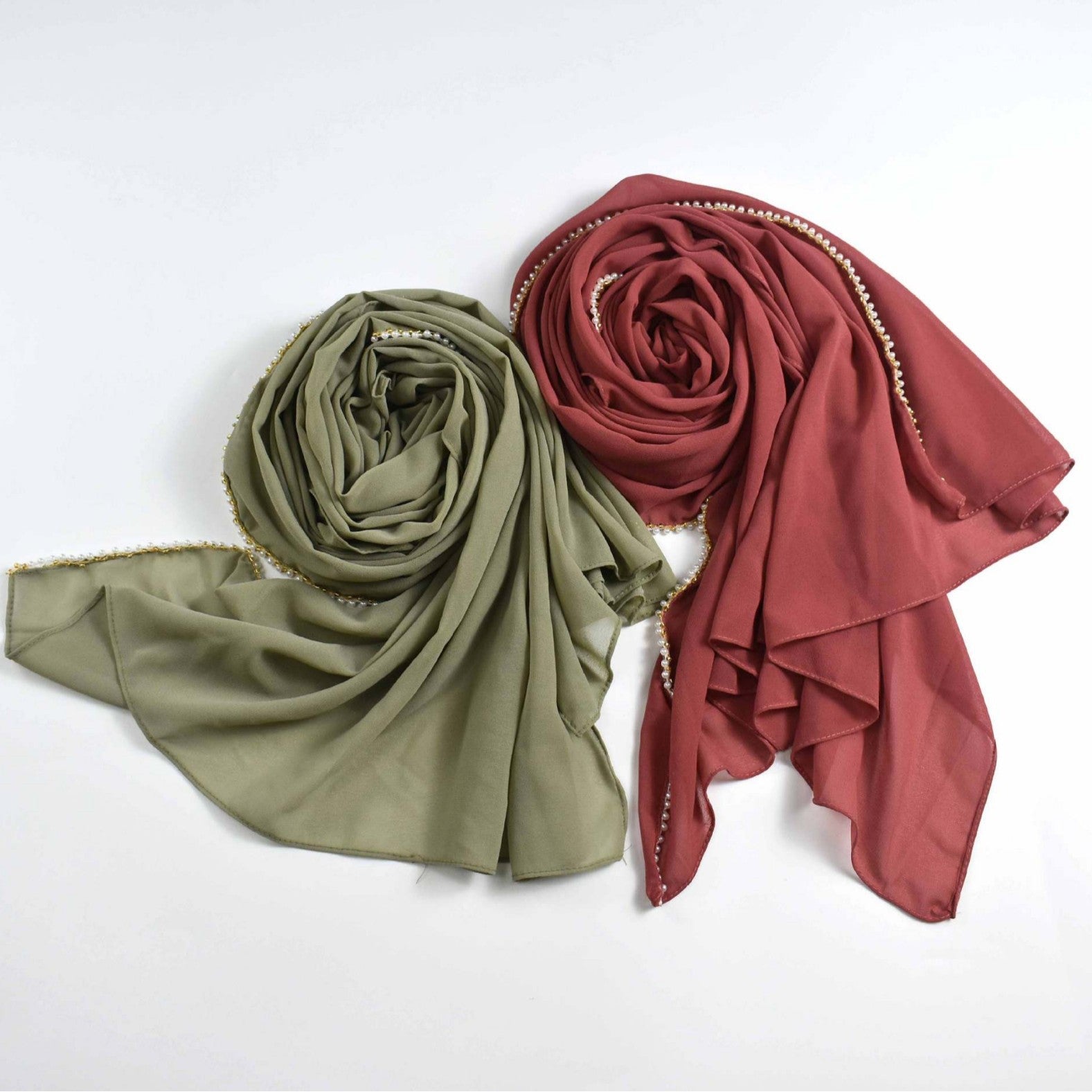 New pearl chiffon beaded scarf Malaysia headscarf Middle East Africa hijab