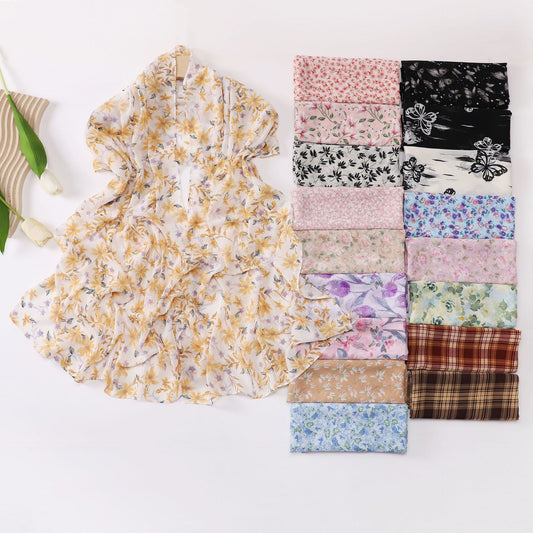 Spring pearl chiffon print floral scarf middle east headscarf yarn oil painting style hijab