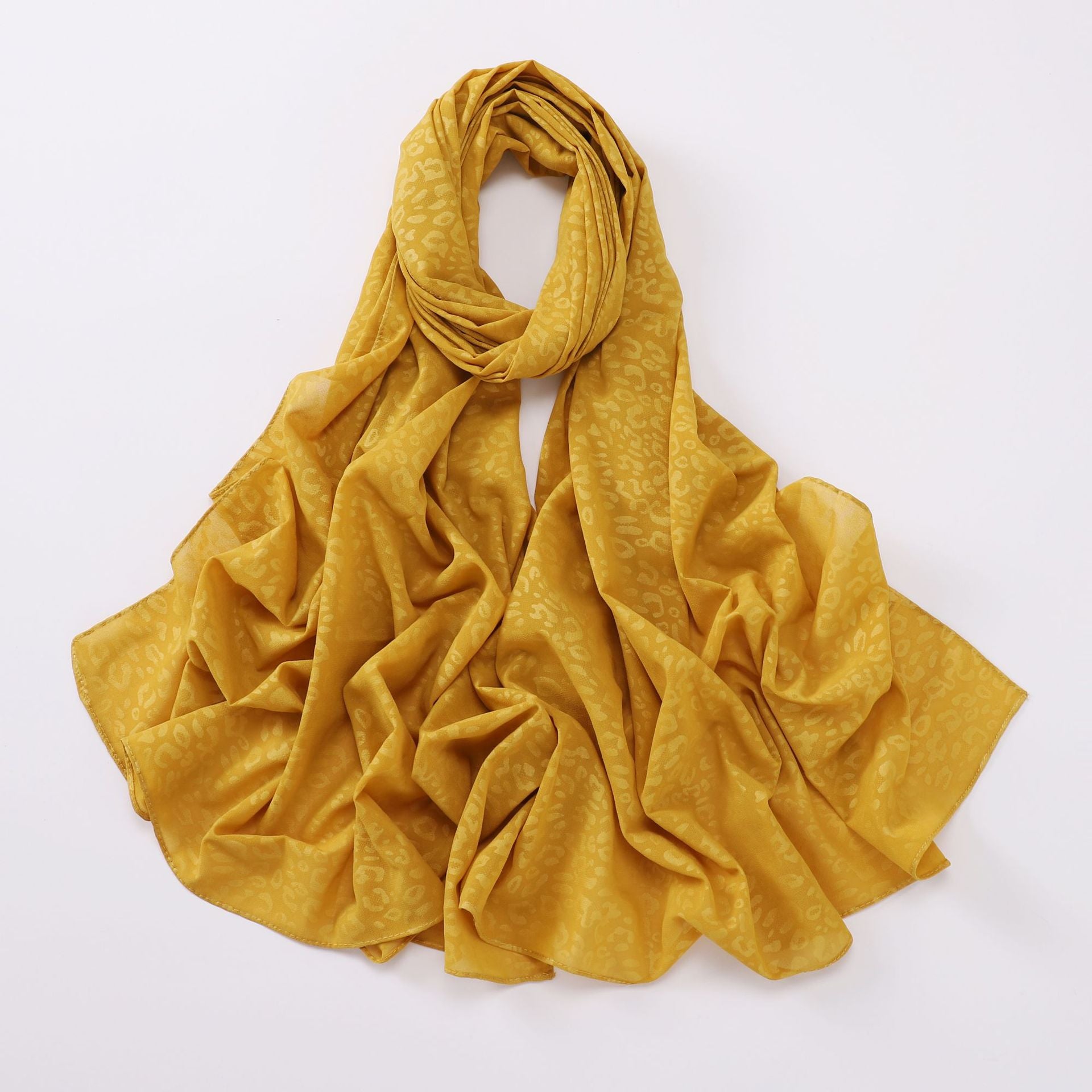 New pearl chiffon, leopard print embossed scarf, gauze Middle East North Africa Malay headscarf hijab
