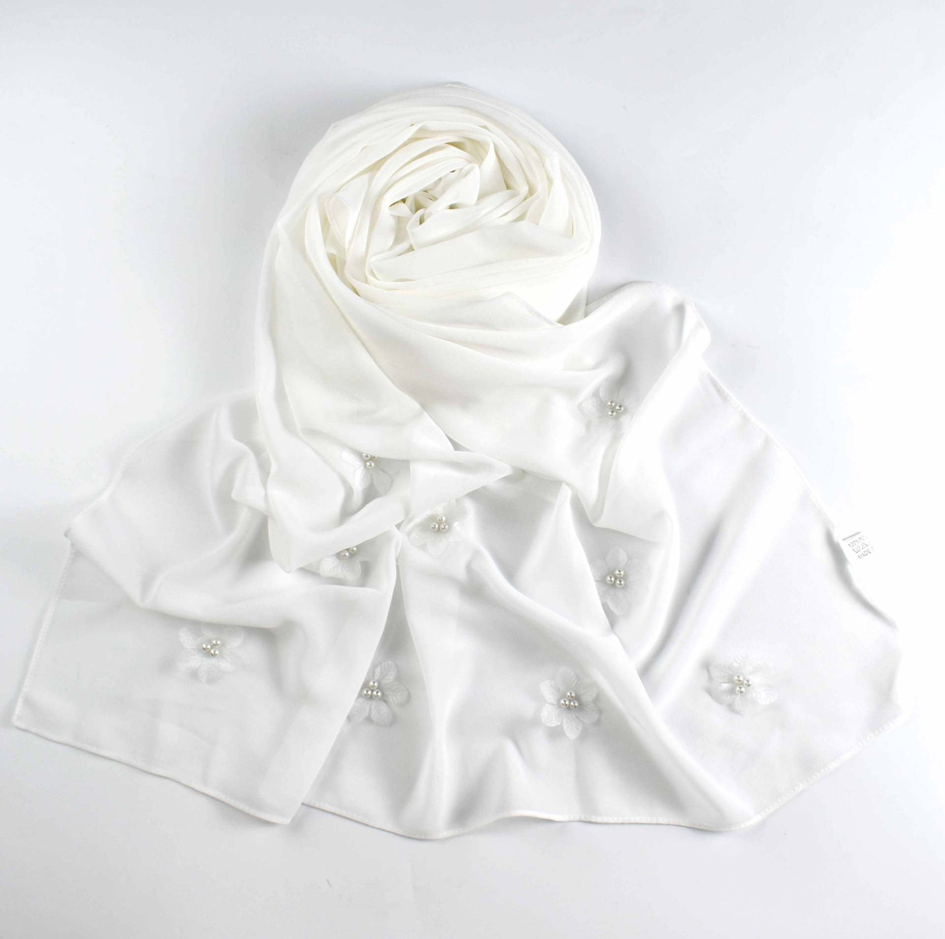 New pearl chiffon flower bead scarf Middle East Africa hijab