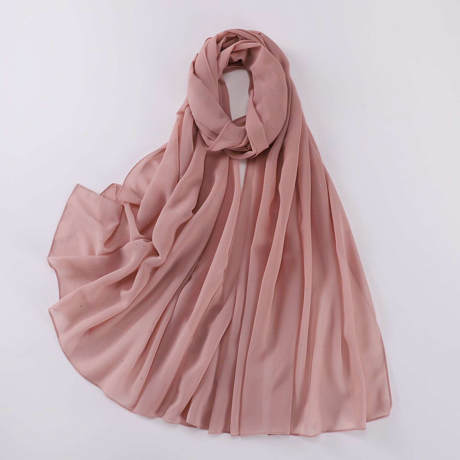 New pearl chiffon, long scarf, gypsy hot diamond, scarf, gauze, Middle Eastern headscarf, hijab in Indonesia.