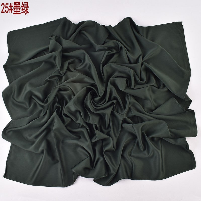 Autumn and winter new Malaysian imitation silk matte satin monochrome solid color 90 plain simple square towel batch