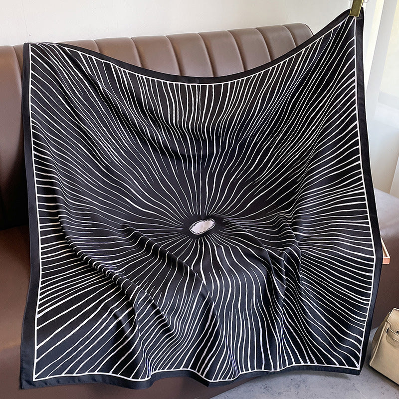 New square scarf, French retro silk scarf, women's twill silk scarf, neck cover, shawl printed scarf, weatherproof