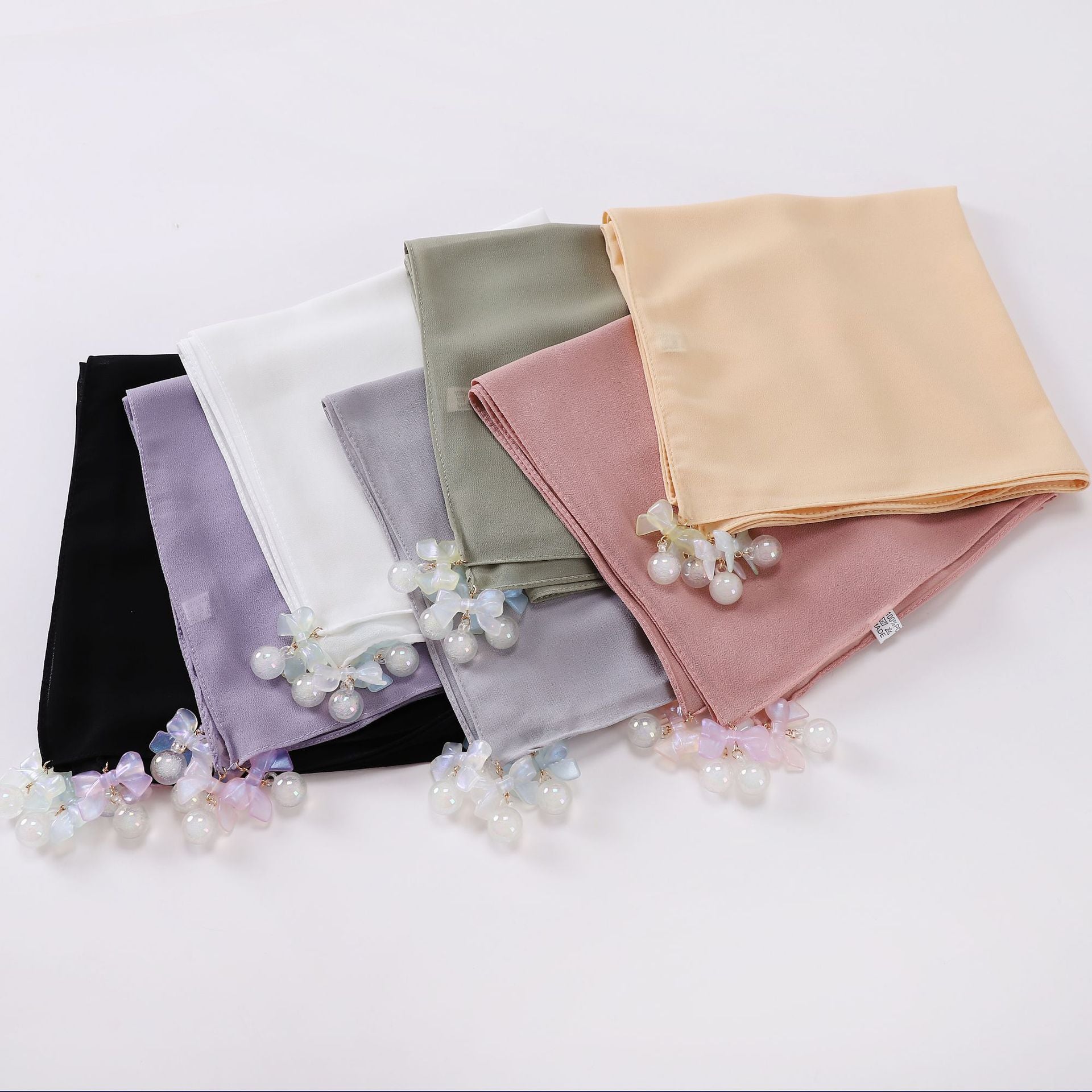 Pearl chiffon square scarf 90 * 90cm Hijab MMalaysia headscarf