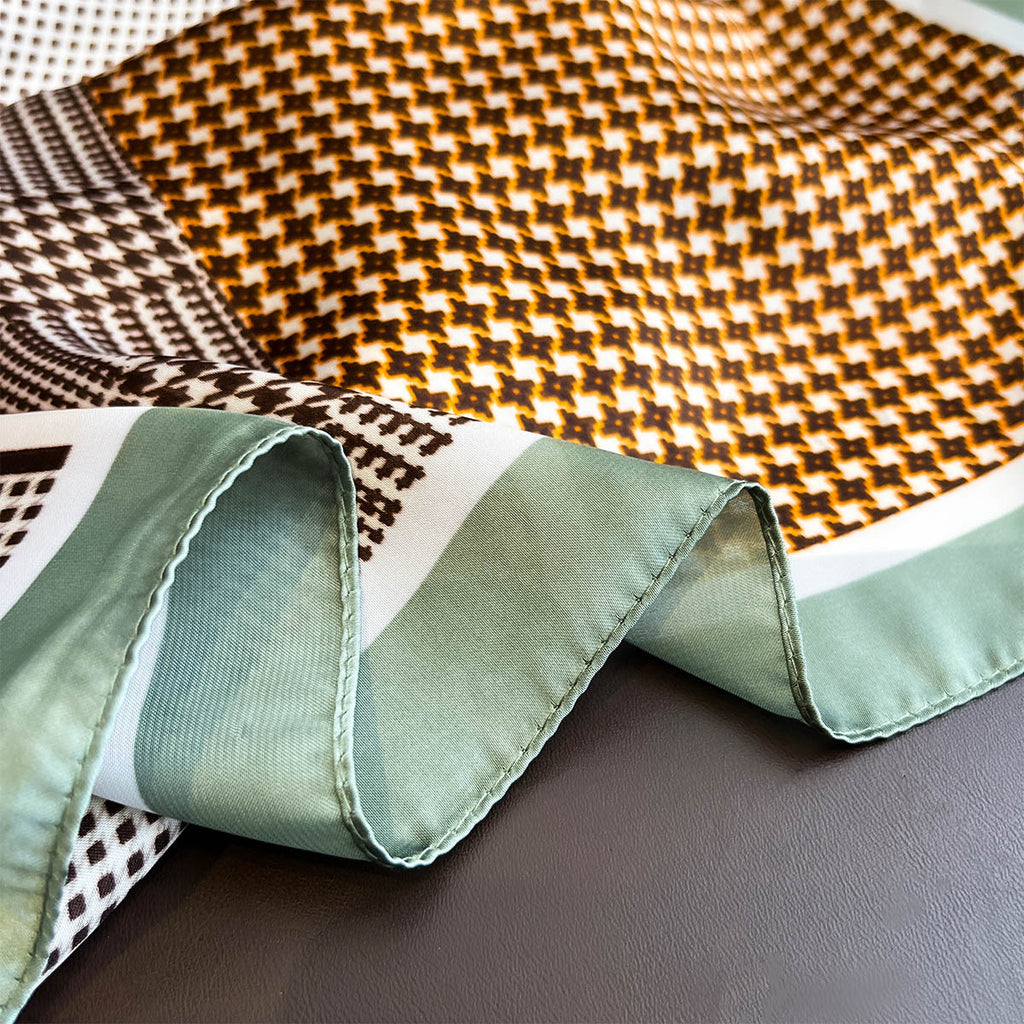 Fashion Square Scarf Light Luxury Versatile Spring and Summer Light Sunscreen Silk Scarf Neck Protection Woman