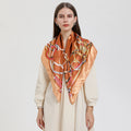 Indonesian, Malay women's head scarf, imitation silk and satin 90cm large square scarf, outer scarf