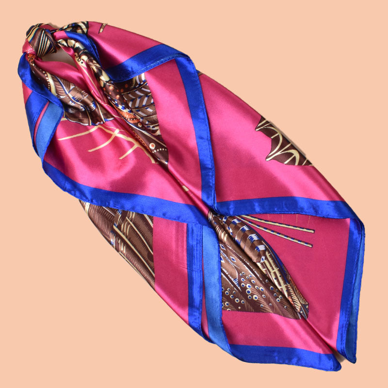 2025 new 90-color simple and elegant butterfly printing square scarf with sunscreen, silk scarf decoration, scarf