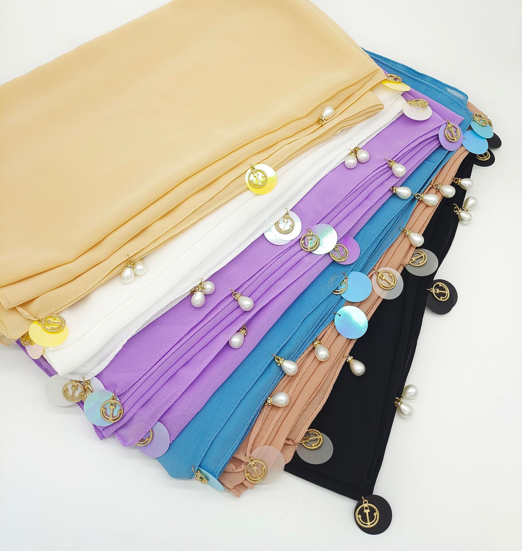 New pearl chiffon scarf women's hijab Malaysia  Bubble chiffon headscarf