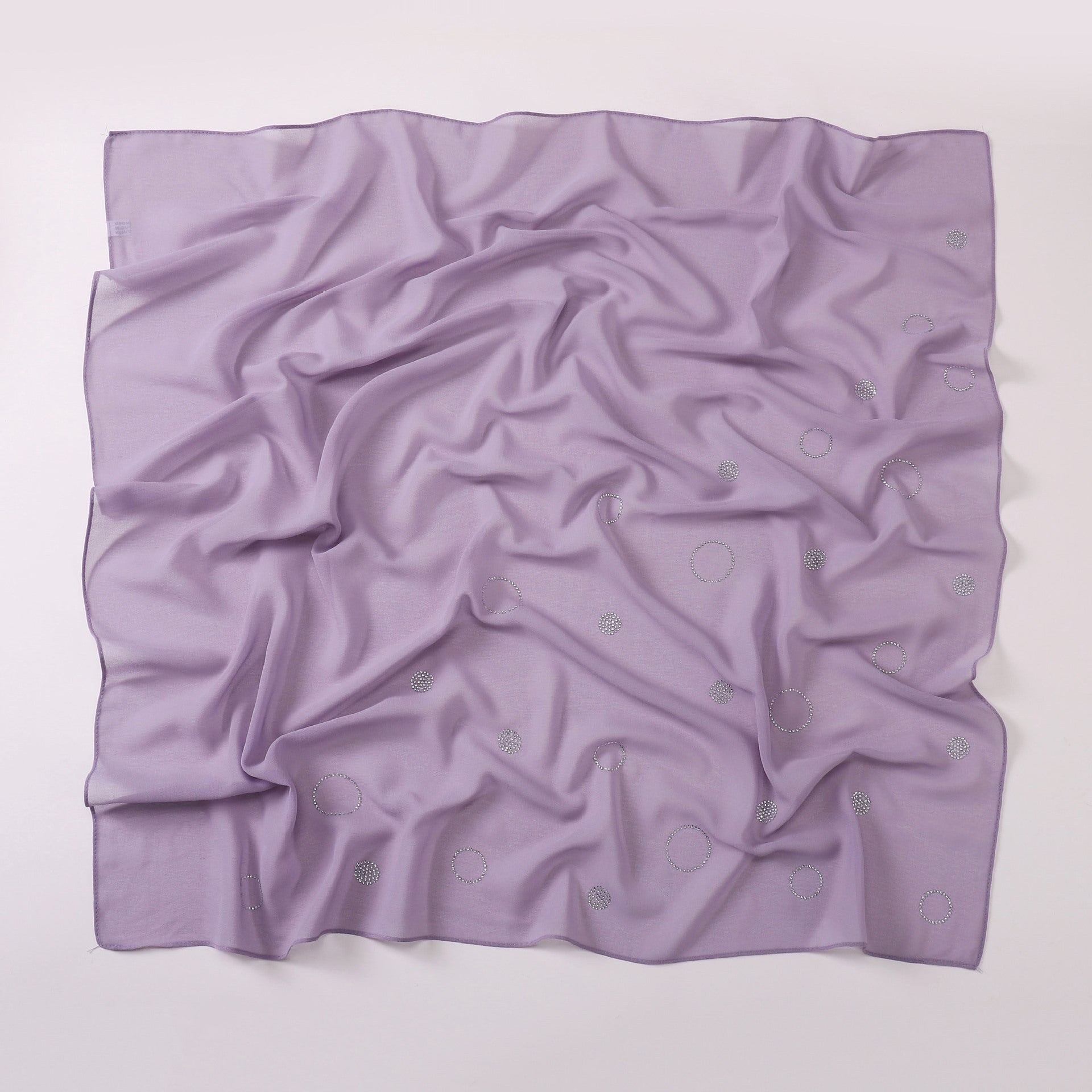 New Pearl Chiffon Circle Hot Diamond 90cm Square Scarf Malaysia Indonesia