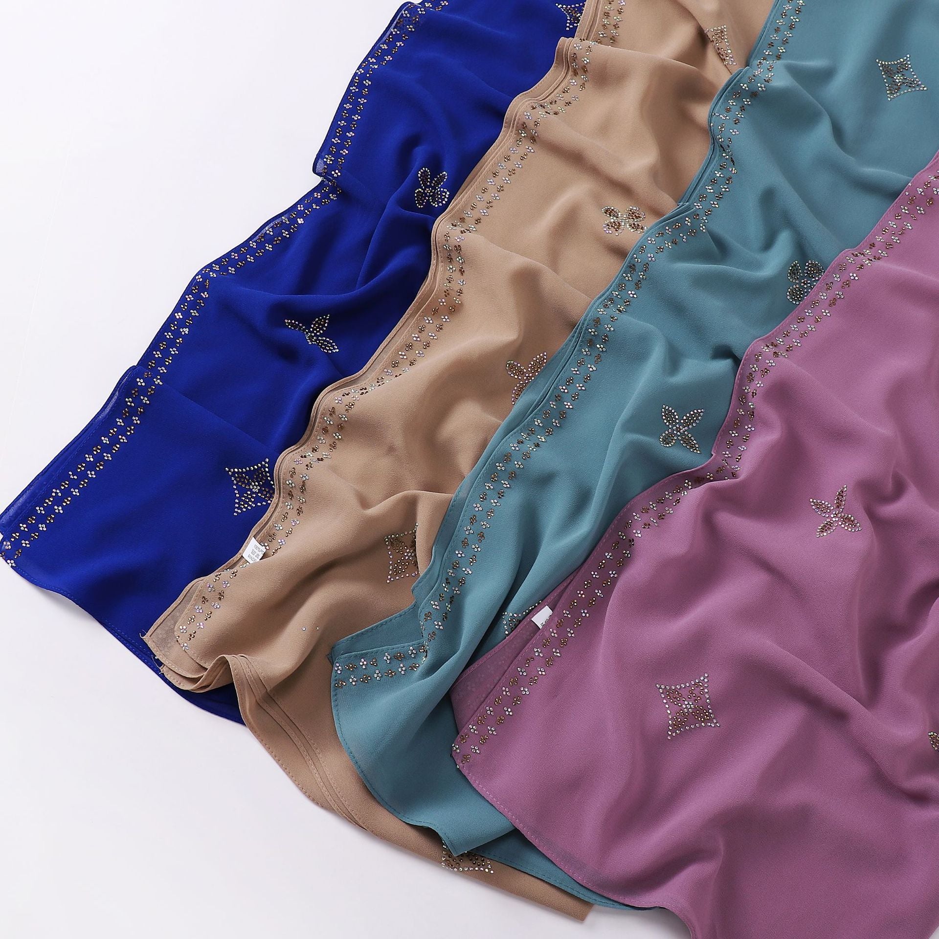 New pearl chiffon long towel boutique hot diamond yarn Middle East and Africa headscarf hijab