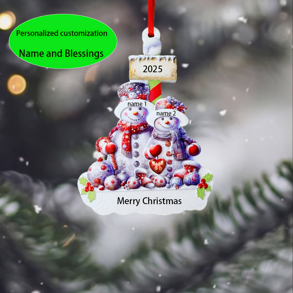 DIY Personalized custom pendant, resin material, family Christmas decoration pendant that can be customi