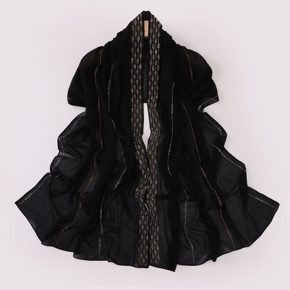 New Pearl Chiffon Boutique Hot Diamond Long Towel Middle East Africa Head Towel South East Asia Head Towel