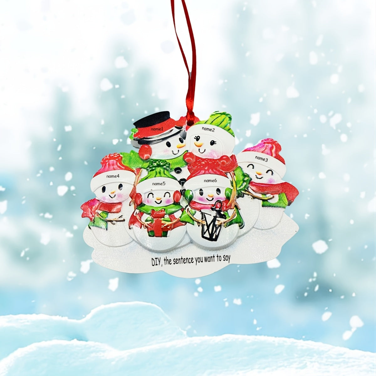 DIY Personalized custom pendant, resin material, family Christmas decoration pendant that can be customized with names/words