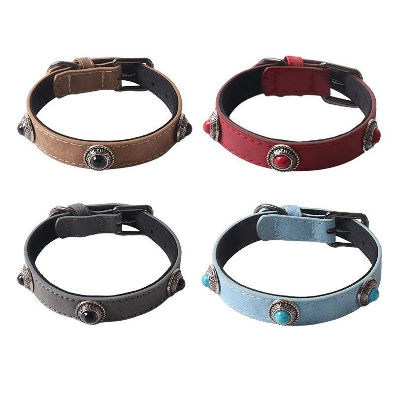 New Hot Sale, Matte PU Leather Opal Dog Collar